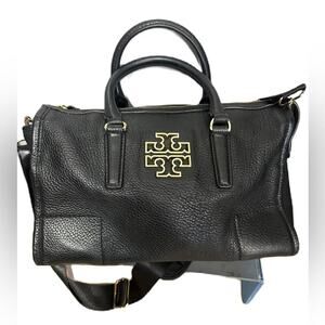 Excellent Tory Burch Britten Leather Satchel Bag with Detachable Crossbody Strap